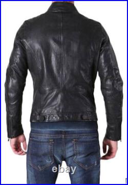 ROXA Western Racer Men's Full Zip Black Coat Genuine Cowhide 100% Leather Jacket