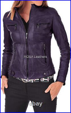 ROXA Western Women Occasion Wear Genuine Sheepskin 100% Leather Jacket SEXY Coat