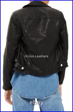 ROXA Women's Black Genuine Lambskin Real Leather Jacket Fashionable Western Coat