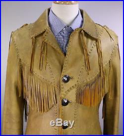 RRL Double RL Ralph Lauren Limited Brown Leather Fringe Western Jacket Small