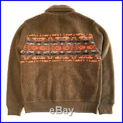 RRL Double RL Ralph Lauren Mens Fleece Western Print Zip Coat Jacket (MSRP $395)