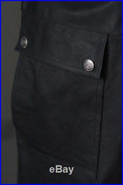 Raberg Full Length Black Real Leather Trench Coat Goth Matrix Duster Ledermantel