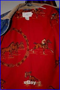 Ralph Lauren Dungarees Jean Jacket Western Cowboy Horse Lined VINTAGE Medium M