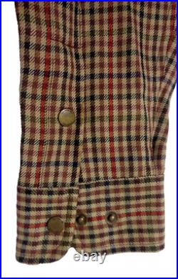 Ralph Lauren Men Plaid Jacket M Suede Collar Houndstooth Blouson LRL Herringbone