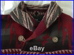 Ralph Lauren Navajo Blanket Western Coat Jacket M Wool Lined USA Made Vintage