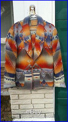 Ralph Lauren Navajo Jacket Southwest Wool Blanket Aztec Western Ranch Coat sz. L