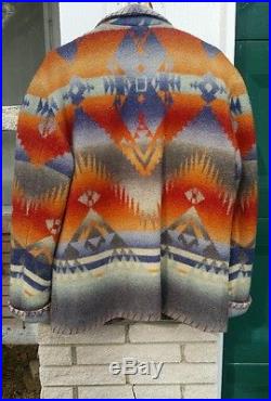 Ralph Lauren Navajo Jacket Southwest Wool Blanket Aztec Western Ranch Coat sz. L