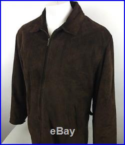 Ralph Lauren Polo Large Brown Suede Leather Western Barn Coat Jacket (R1)
