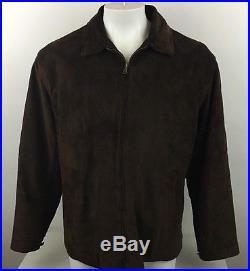 Ralph Lauren Polo Large Brown Suede Leather Western Barn Coat Jacket (R1)