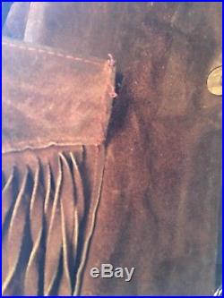 Ralph Lauren Polo Western Rare Suede Leather Fringe Jacket 38 R small medium RRL