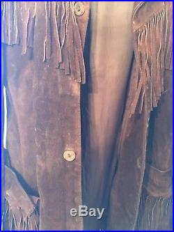Ralph Lauren Polo Western Rare Suede Leather Fringe Jacket 38 R small medium RRL