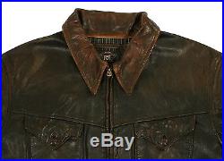 Ralph Lauren RRL Distressed Western Mendoza Leather Jacket XL New $1800
