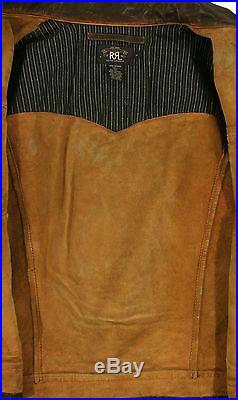 Ralph Lauren RRL Distressed Western Mendoza Leather Jacket XL New $1800