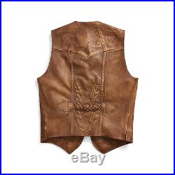 Ralph Lauren RRL Limited Edition of 50 Western Leather Bolton Vest New $1900