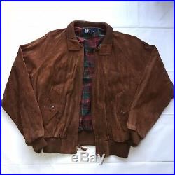 Ralph Lauren Suede Jacket Polo Leather Coat Mens Medium Western Soft Bomber