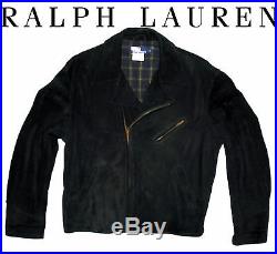 Ralph Lauren Western Moto Cowboy Biker Suede Roughout Leather Jacket Mens L