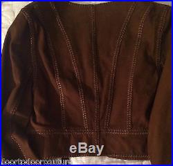 Ralph Lauren coat fall suede brown jacket fringe runway south western 1095 nwt