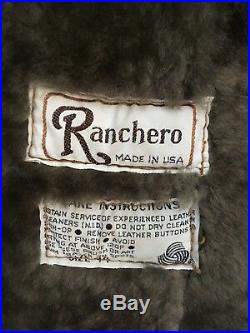 Ranchero vintage lambswool shearling western coat size 44 made on USA
