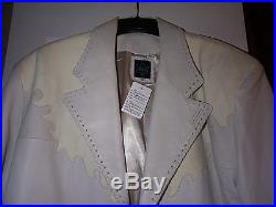 Rare Billy Martins Leather Dress Western Coat Solid Ivory $1599 Custom Made
