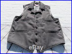 Rare Mens Filson Mackinaw Wool Whipcord Button Western Vest Large $225