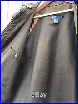 Rare Polo Ralph Lauren Leather Duster Trench Coat-XL Western Colorado Style RL