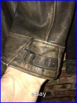 Rare Polo Ralph Lauren RRL Leather Western Fringed Moto Jacket Coat Men's Large