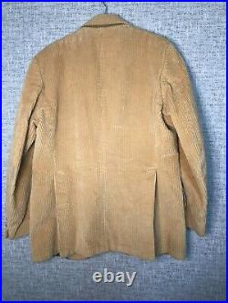Rare VTG McGregor Sportswear Tan Corduroy Blazer Jacket Derby themed lining