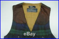 Rare Vintage POLO RALPH LAUREN Checkered Plaid Tartan Vest Jacket 90s Western M