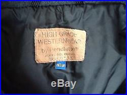 Rare Vtg PENDLETON SW Blanket Wool Coat/Bomber Jacket High Grade Western Wear M