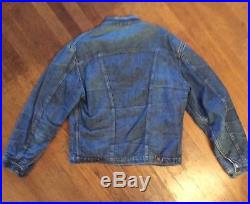 Rare Vtg Wrangler Blue Bell Sanforized Jacket Western L Men Sport Denim 50s 60s