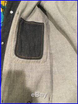 Raw Selvedge Denim Jean Jacket Coat Levis Western Off White Carhartt Vintage
