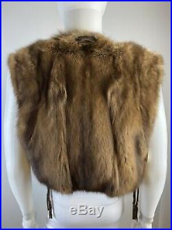 Real RUSSIAN Sable Fur Roberto Cavalli SM Vest Jacket Coat Western Boho Hippie