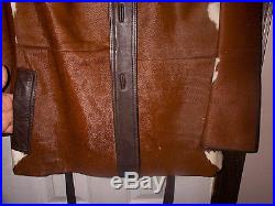 Real nice Ladies Western style leather fur coat by DANAYA Israel sz 44 jacket