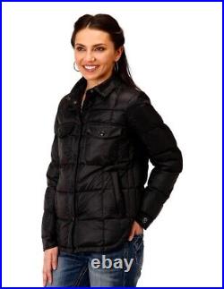 Roper Western Jacket Womens Quilted Snap Black 03-098-0693-6160 BL