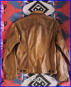 Rrl Leather Trucker Jacket Size M