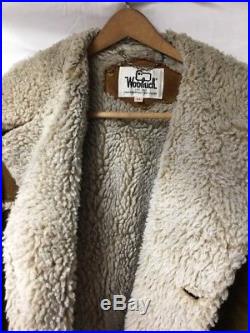Rugged VTG 1960s Woolrich Brown Cord Sherpa Western Jacket Coat 44 Front Pocket