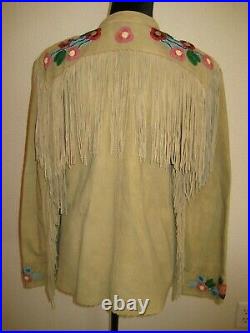 S $2500 NEW Ralph Lauren POLO Women LEATHER Western Coat INDIAN Jacket BEADED sm