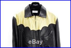 SAINT LAURENT PARIS Leather jacket Western Circus SS15 Black Gold Hedi Slimane