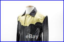 SAINT LAURENT PARIS Leather jacket Western Circus SS15 Black Gold Hedi Slimane
