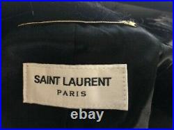 SAINT LAURENT jacket ICONIC coat YSL designer FR36 FR38 US 6 black fringe fur
