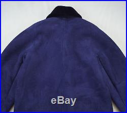 SAWYER OF NAPA Vtg Purple Sheepskin Leather Wool Fleece Western Coat Jacket L