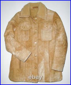 SAWYER Of NAPA Sheepskin Shearling Coat VTG Leather Wool Ranch Jacket Womens Sm