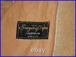 SAWYER Of NAPA Sheepskin Shearling Coat VTG Leather Wool Ranch Jacket Womens Sm