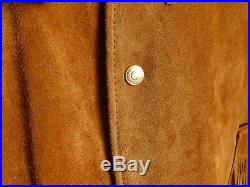 SCHOTT NYC Deadstock Vintage Western Suede Leather Fringe Jacket Brown 46 TAGS