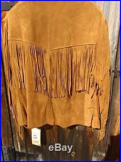 SCHOTT NYC fringe Western Leather jacket RARE New withtags made in usa sz 54