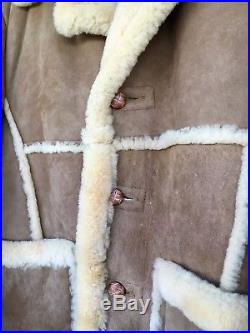 SCHOTT Vtg SheepSkin SHEARLING Coat WOOL Western Ranch Jacket USA Men Sz 46
