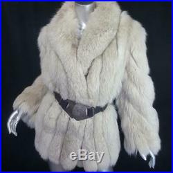 Saga Foxsz Lvintage Off White Blonde Beige Genuine Real Fox Fur Coat Jacket
