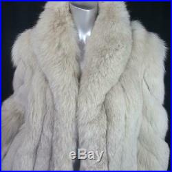 Saga Foxsz Lvintage Off White Blonde Beige Genuine Real Fox Fur Coat Jacket