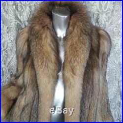 Saga Foxsz S/mvintage Brown Blonde Silver Genuine Real Fox Fur Coat Jacket