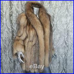 Saga Foxsz S/mvintage Brown Blonde Silver Genuine Real Fox Fur Coat Jacket